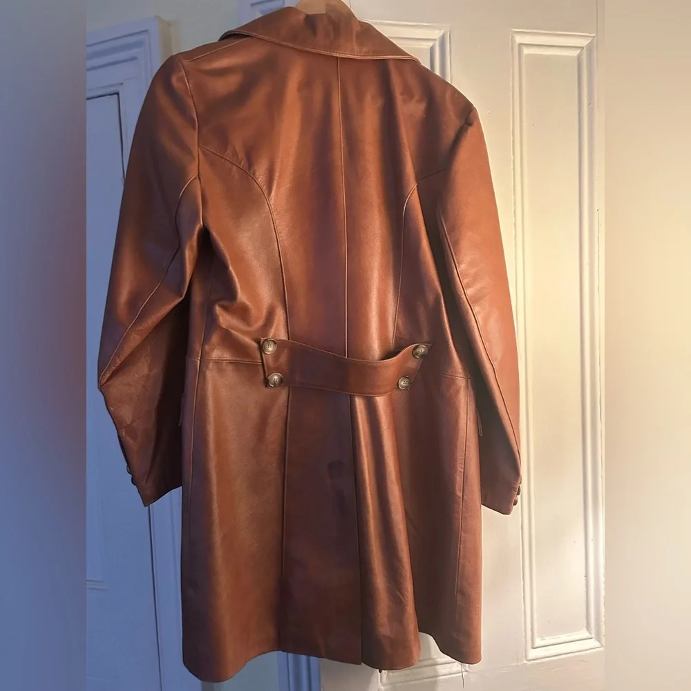Hide and Chic Brown Leather Coat - Picture 3 of 4